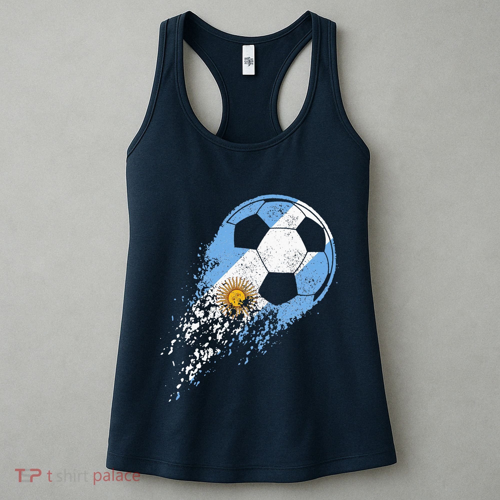 retro Soccer Argentinian Flag Pride Soccer Player Women's Tank Top