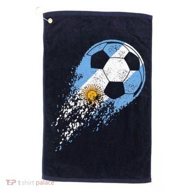 retro Soccer Argentinian Flag Pride Soccer Player Golf Towel