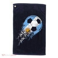 retro Soccer Argentinian Flag Pride Soccer Player Golf Towel thumb 0