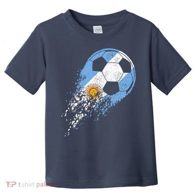 retro Soccer Argentinian Flag Pride Soccer Player Toddler T-Shirt