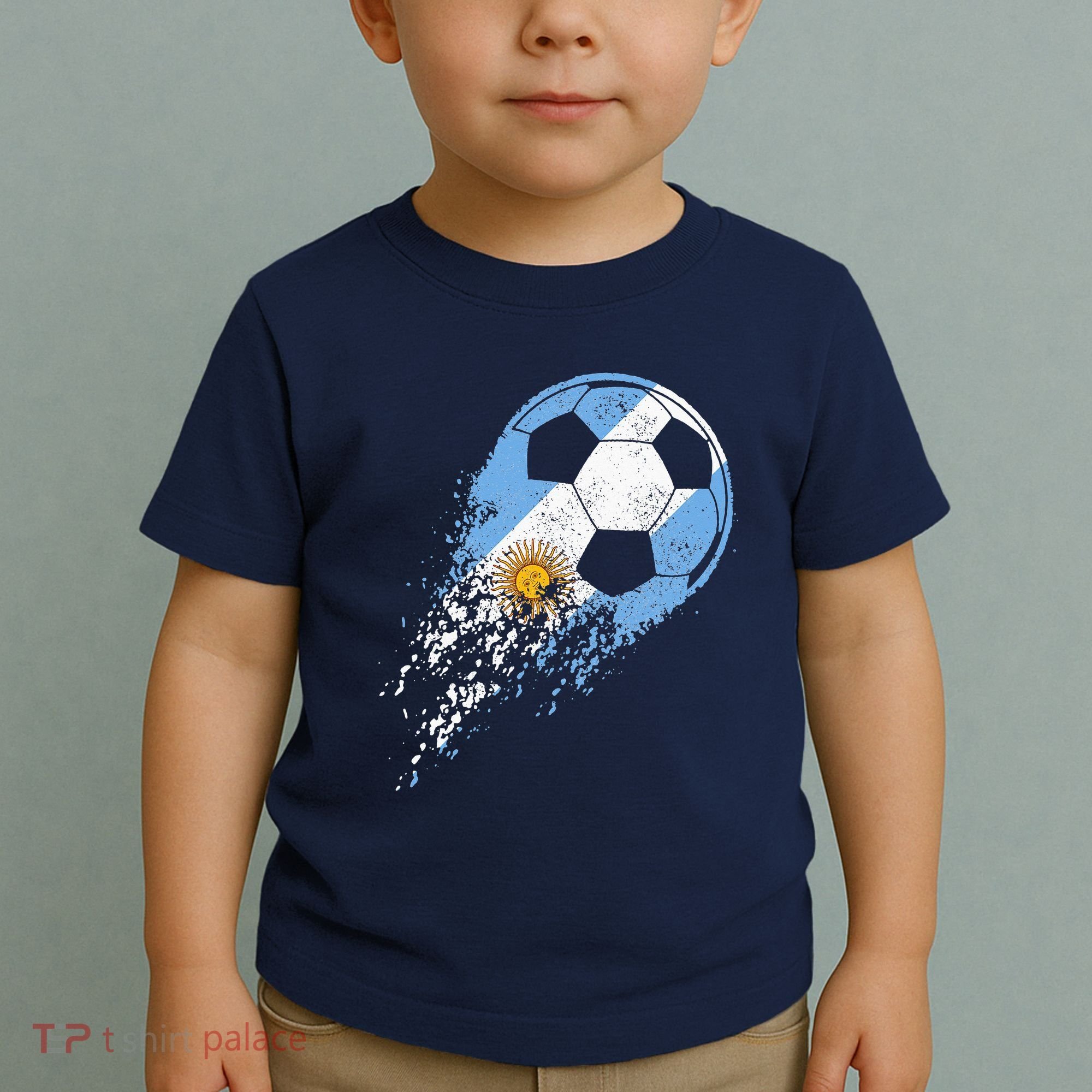 retro Soccer Argentinian Flag Pride Soccer Player Toddler T-Shirt