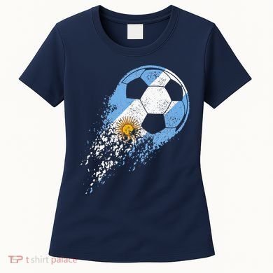 retro Soccer Argentinian Flag Pride Soccer Player Women's T-Shirt