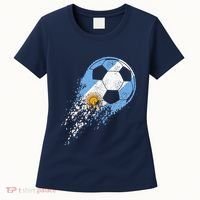 retro Soccer Argentinian Flag Pride Soccer Player Women's T-Shirt thumb 0