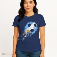 retro Soccer Argentinian Flag Pride Soccer Player Women's T-Shirt thumb 4