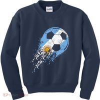 retro Soccer Argentinian Flag Pride Soccer Player Kids Sweatshirt thumb 0