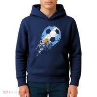 retro Soccer Argentinian Flag Pride Soccer Player Kids Hoodie thumb 4