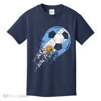 retro Soccer Argentinian Flag Pride Soccer Player Kids T-Shirt thumb 0