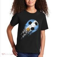retro Soccer Argentinian Flag Pride Soccer Player Kids T-Shirt thumb 2
