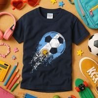 retro Soccer Argentinian Flag Pride Soccer Player Kids T-Shirt thumb 3