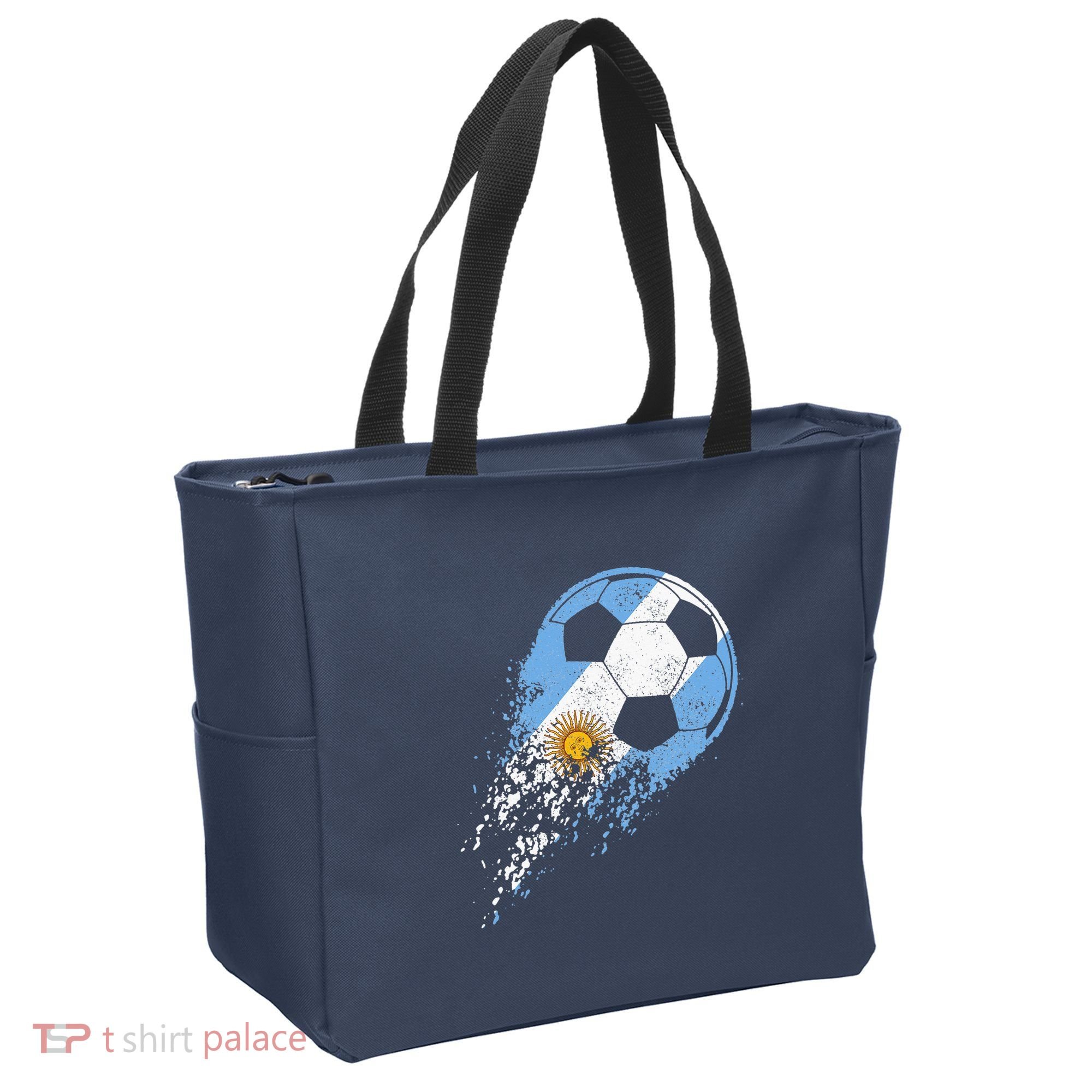 retro Soccer Argentinian Flag Pride Soccer Player Tote Bag