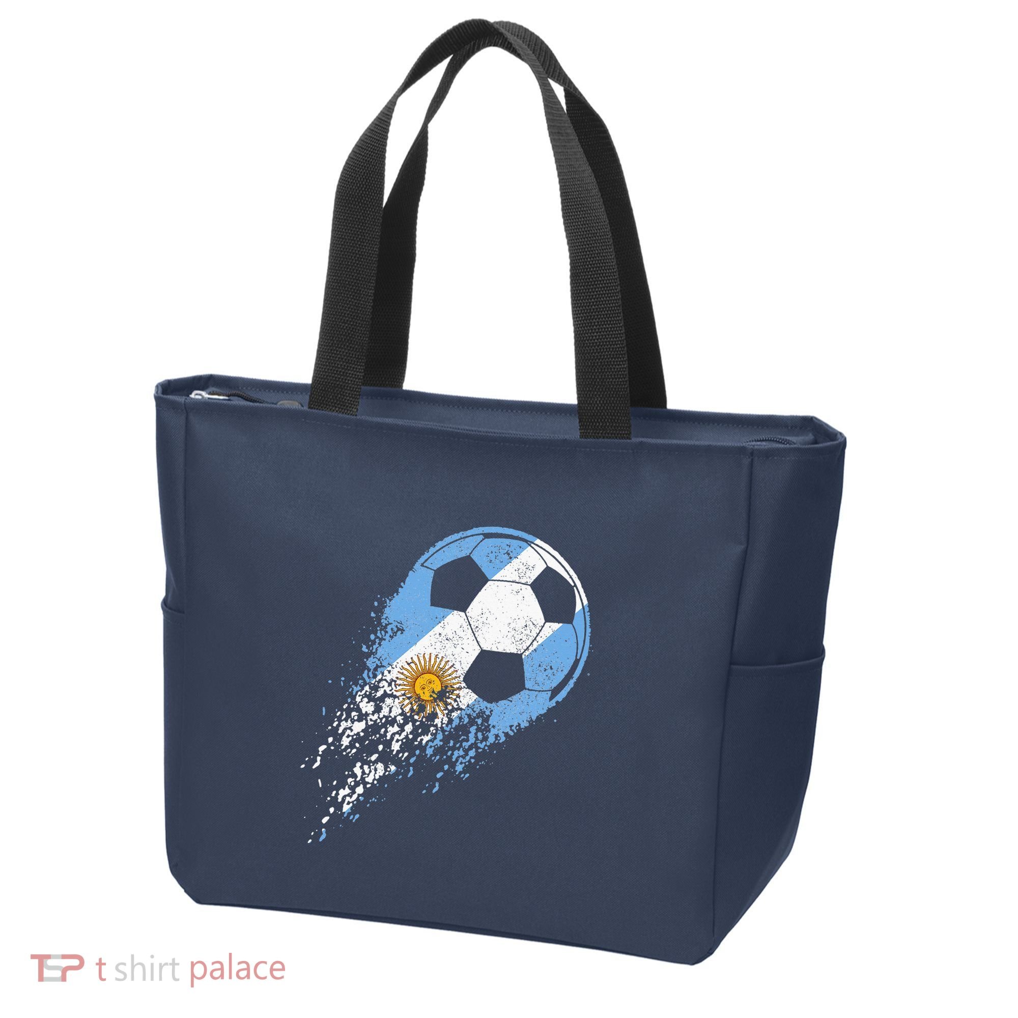 retro Soccer Argentinian Flag Pride Soccer Player Tote Bag