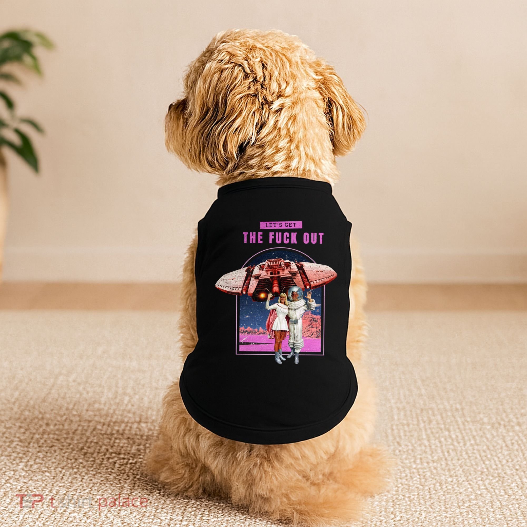Retro Space Astronaut Couple Funny Doggie Tank