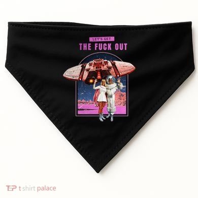 Retro Space Astronaut Couple Funny USA-Made Doggie Bandana