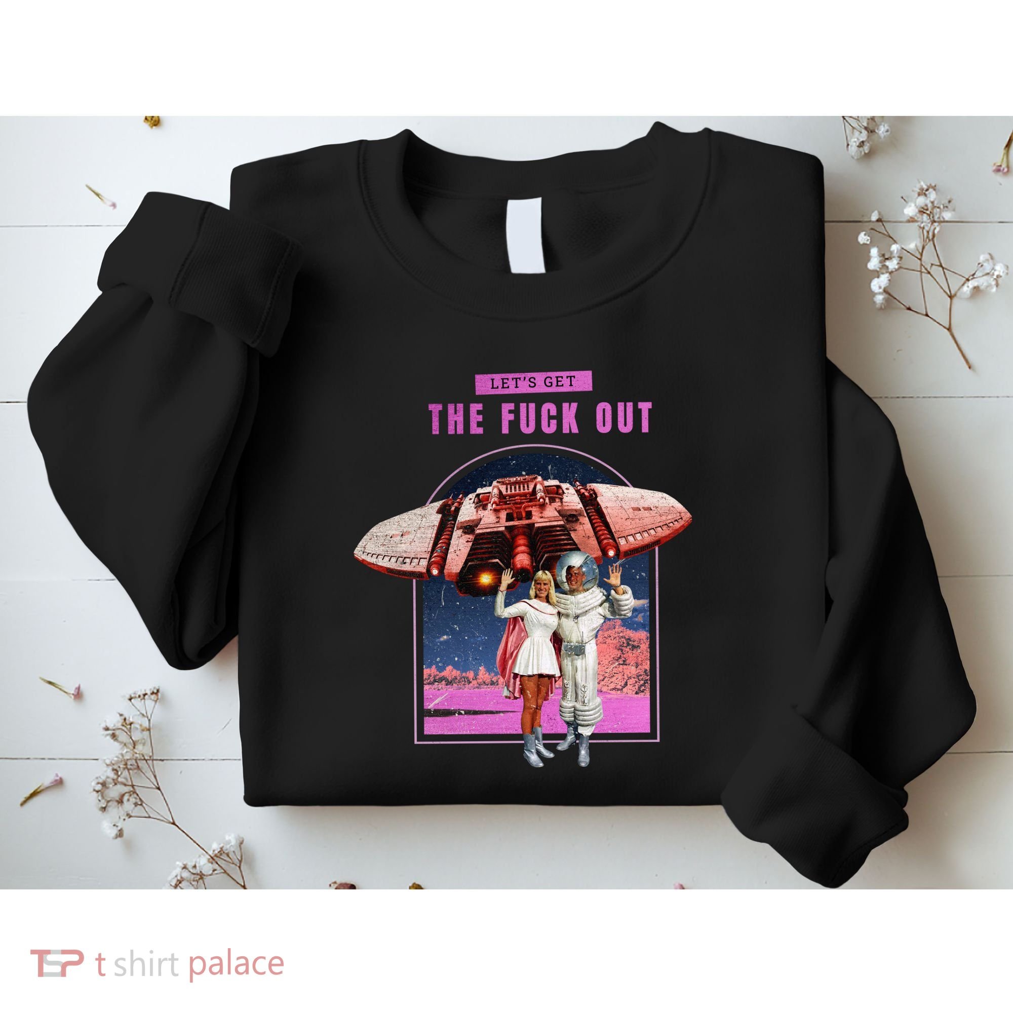 Retro Space Astronaut Couple Funny Sweatshirt