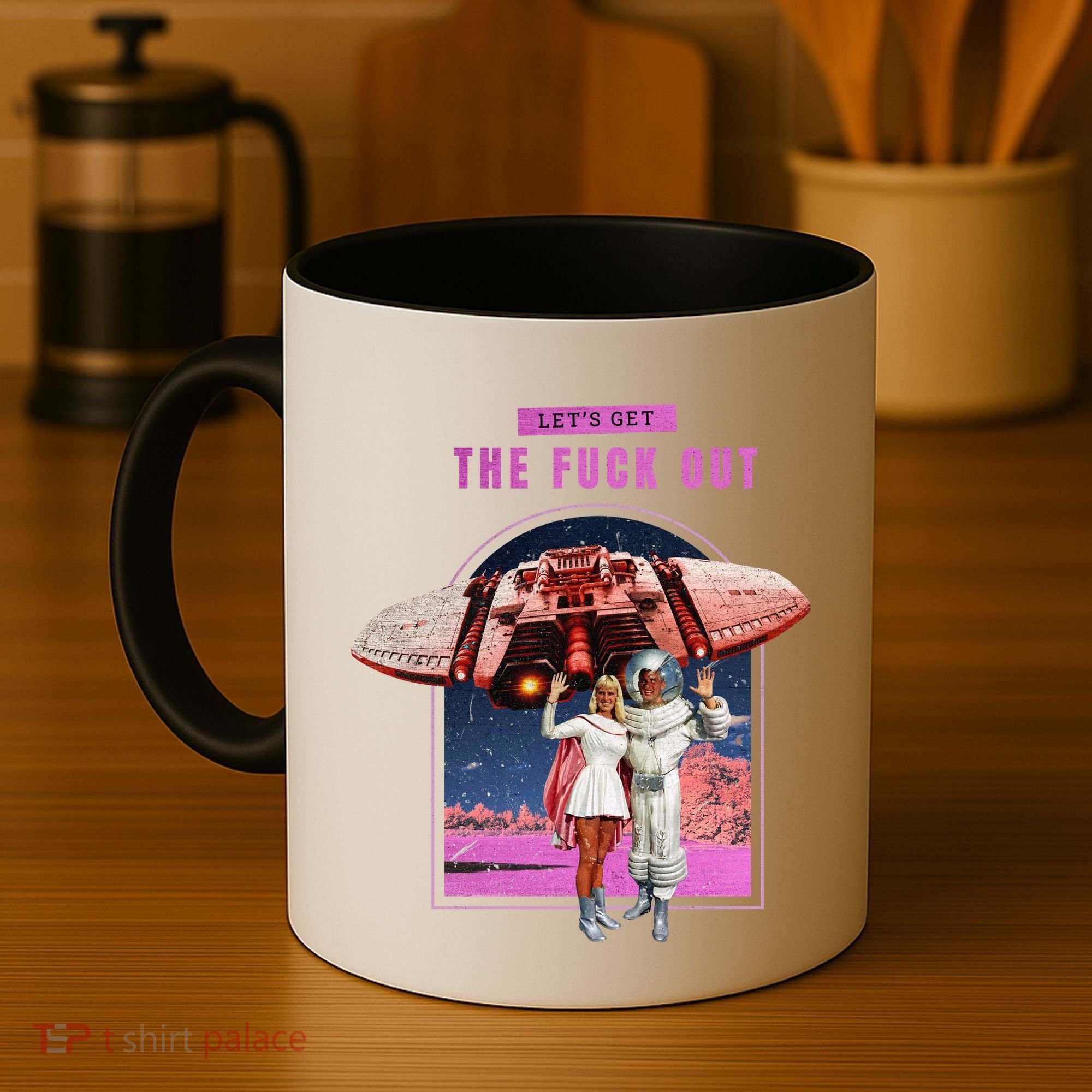 Retro Space Astronaut Couple Funny Coffee Mug