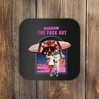 Retro Space Astronaut Couple Funny Coaster thumb 0