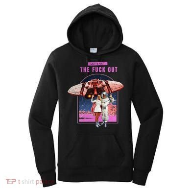 Retro Space Astronaut Couple Funny Women's Hoodie