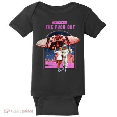 Retro Space Astronaut Couple Funny Baby Bodysuit