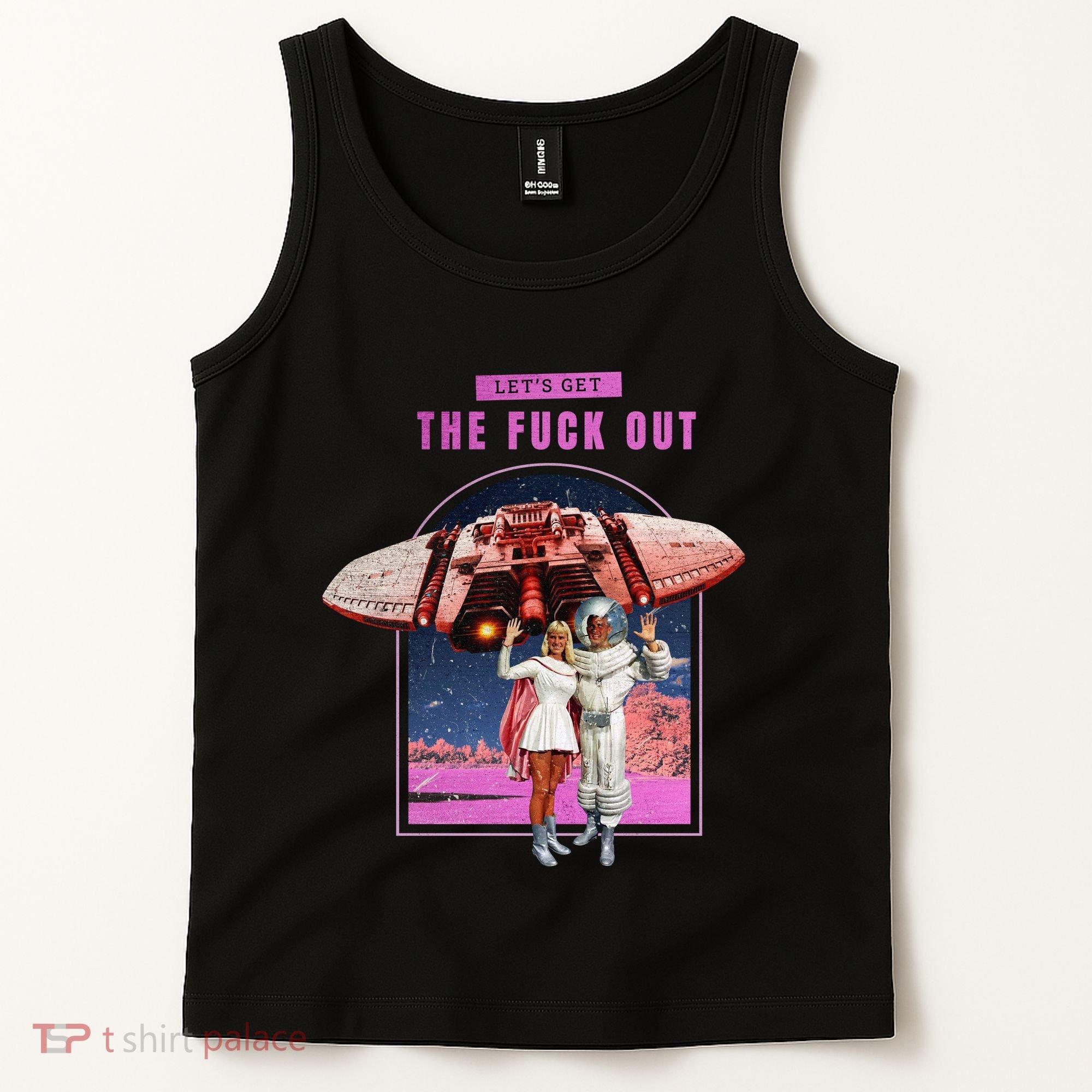 Retro Space Astronaut Couple Funny Tank Top