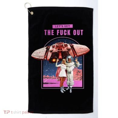 Retro Space Astronaut Couple Funny Golf Towel