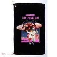 Retro Space Astronaut Couple Funny Golf Towel thumb 0