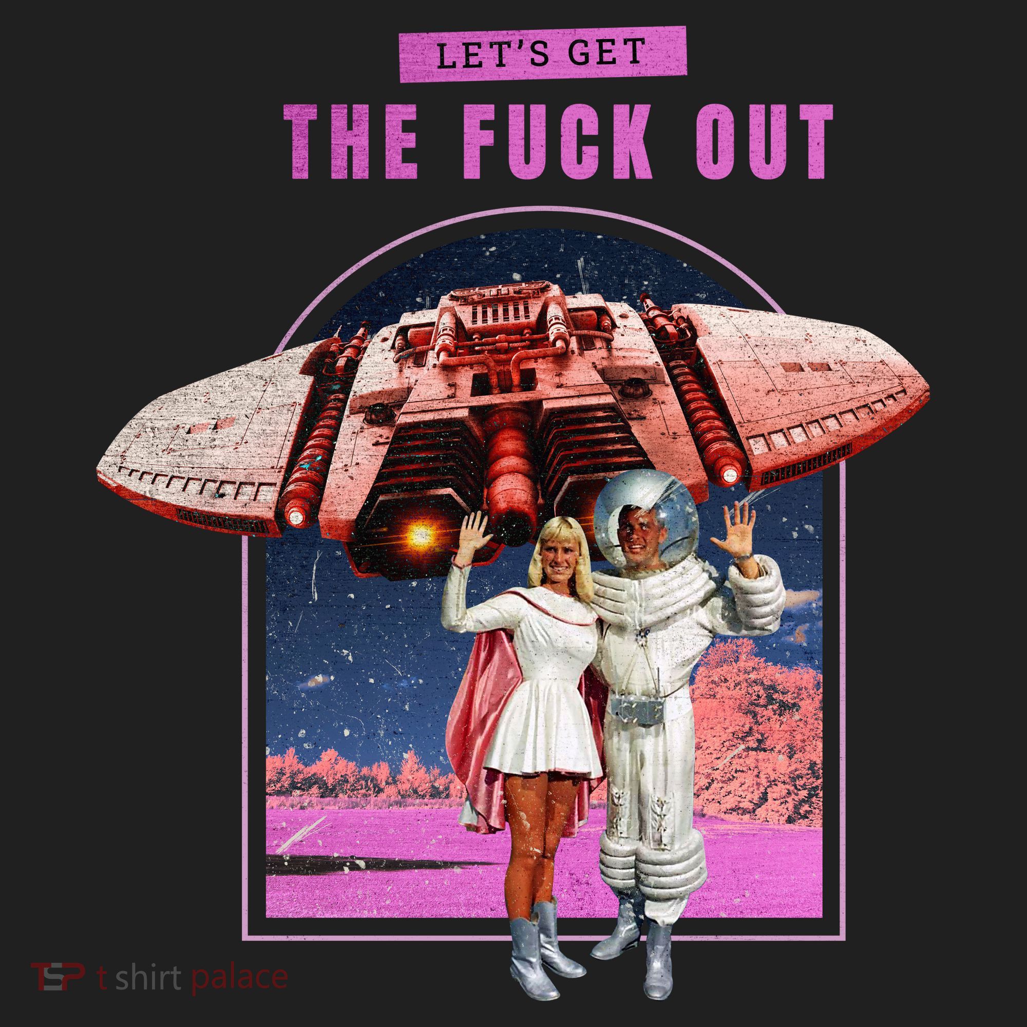 Retro Space Astronaut Couple Funny Golf Towel