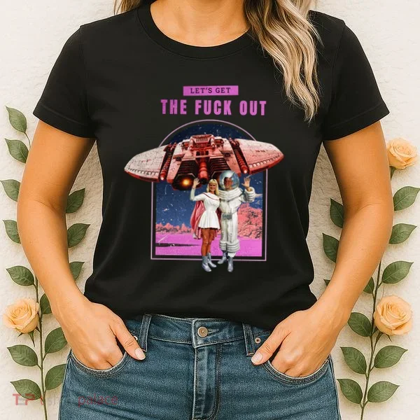 Retro Space Astronaut Couple Funny Women's T-Shirt