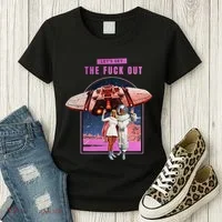 Retro Space Astronaut Couple Funny Women's T-Shirt thumb 3