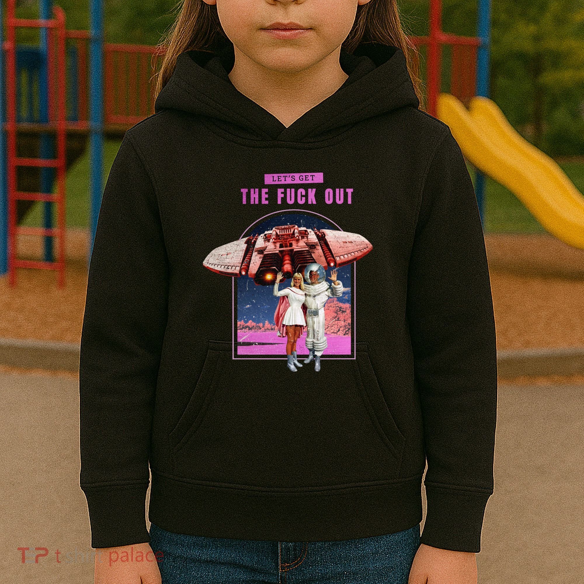 Retro Space Astronaut Couple Funny Kids Hoodie