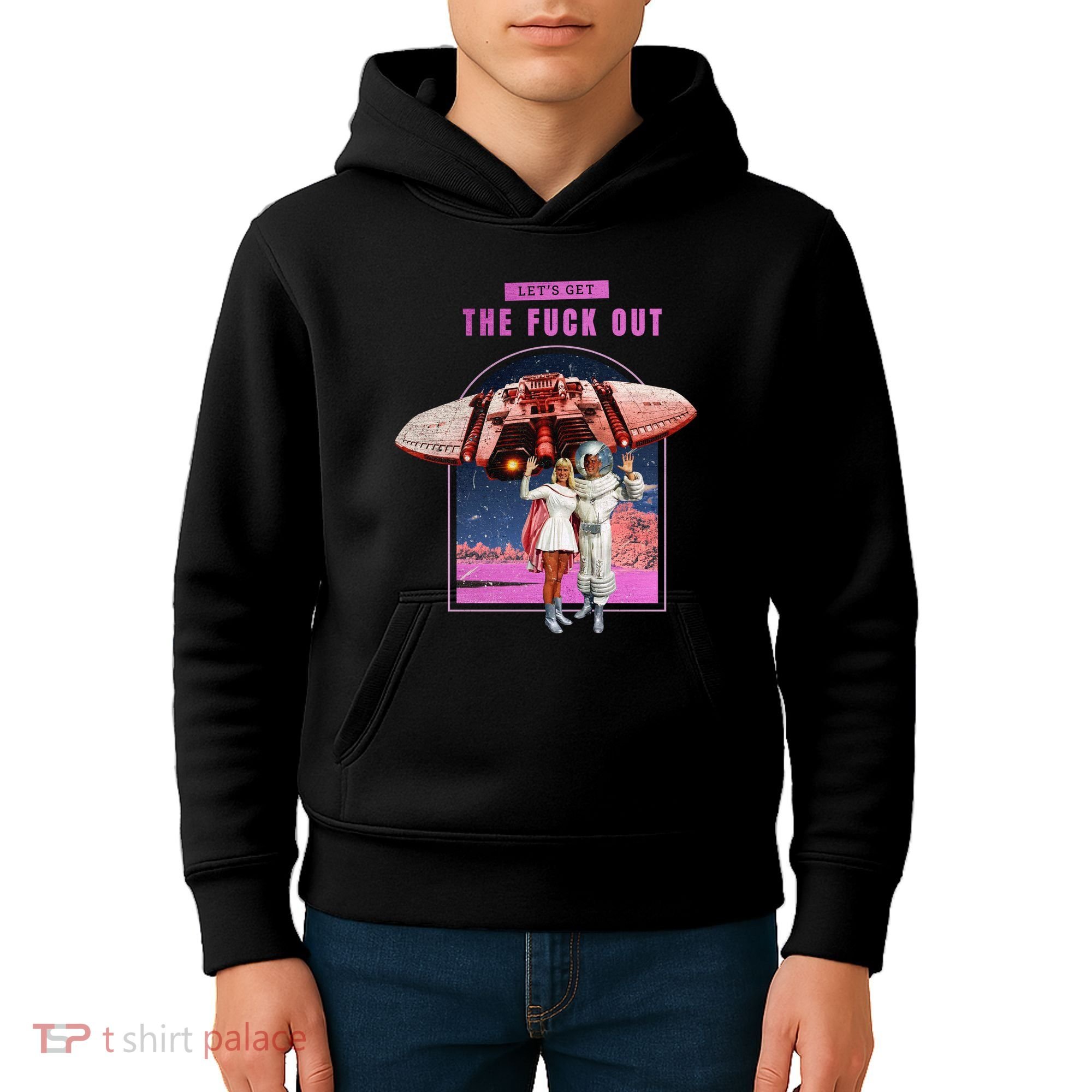 Retro Space Astronaut Couple Funny Kids Hoodie