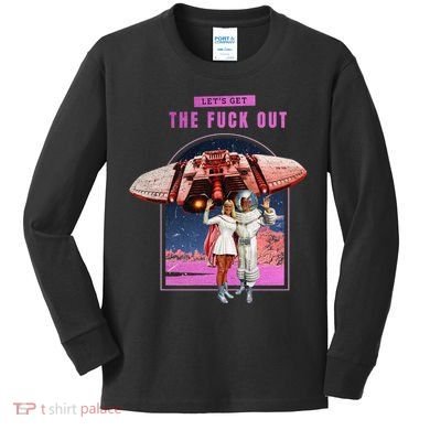 Retro Space Astronaut Couple Funny Kids Long Sleeve Shirt