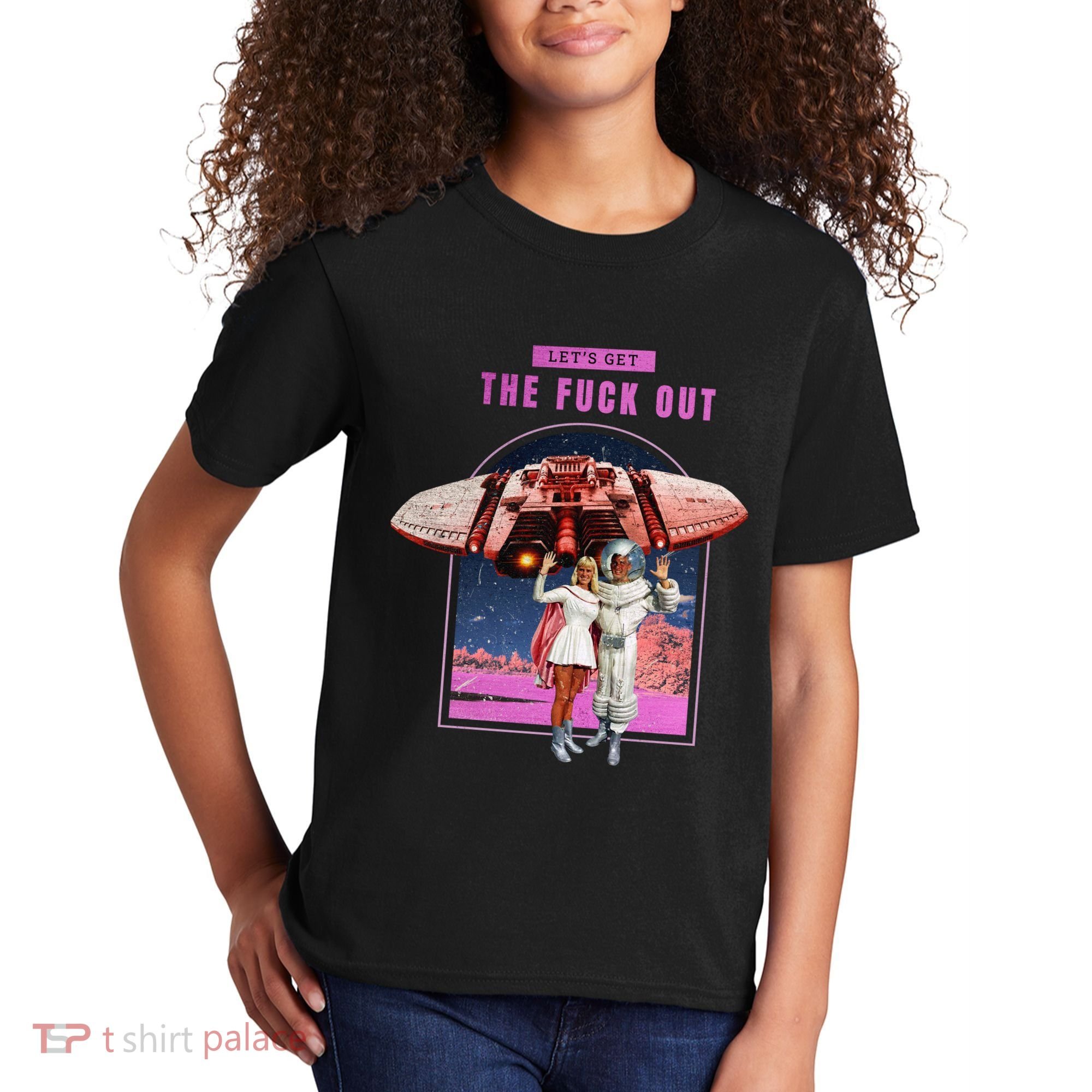Retro Space Astronaut Couple Funny Kids T-Shirt