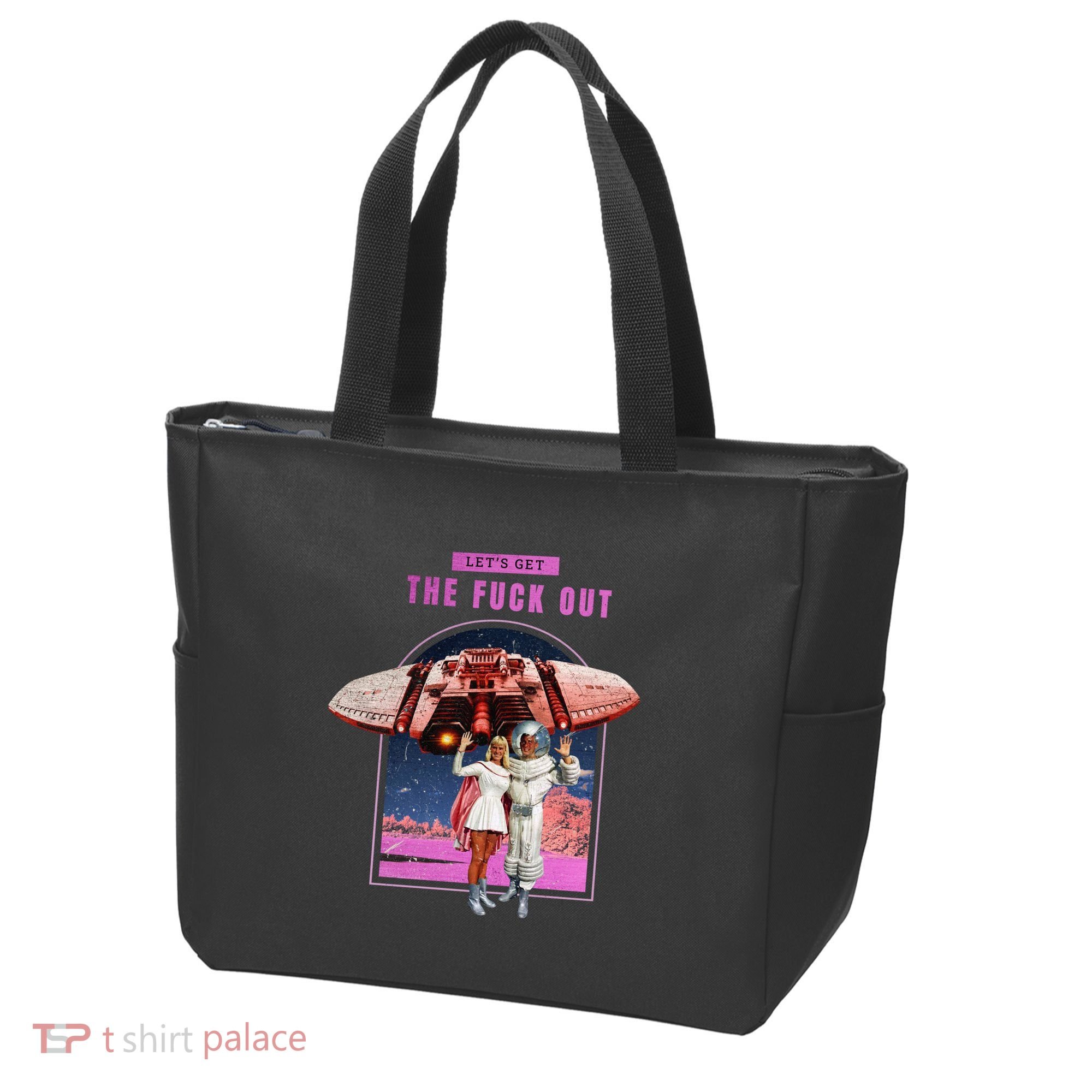Retro Space Astronaut Couple Funny Tote Bag