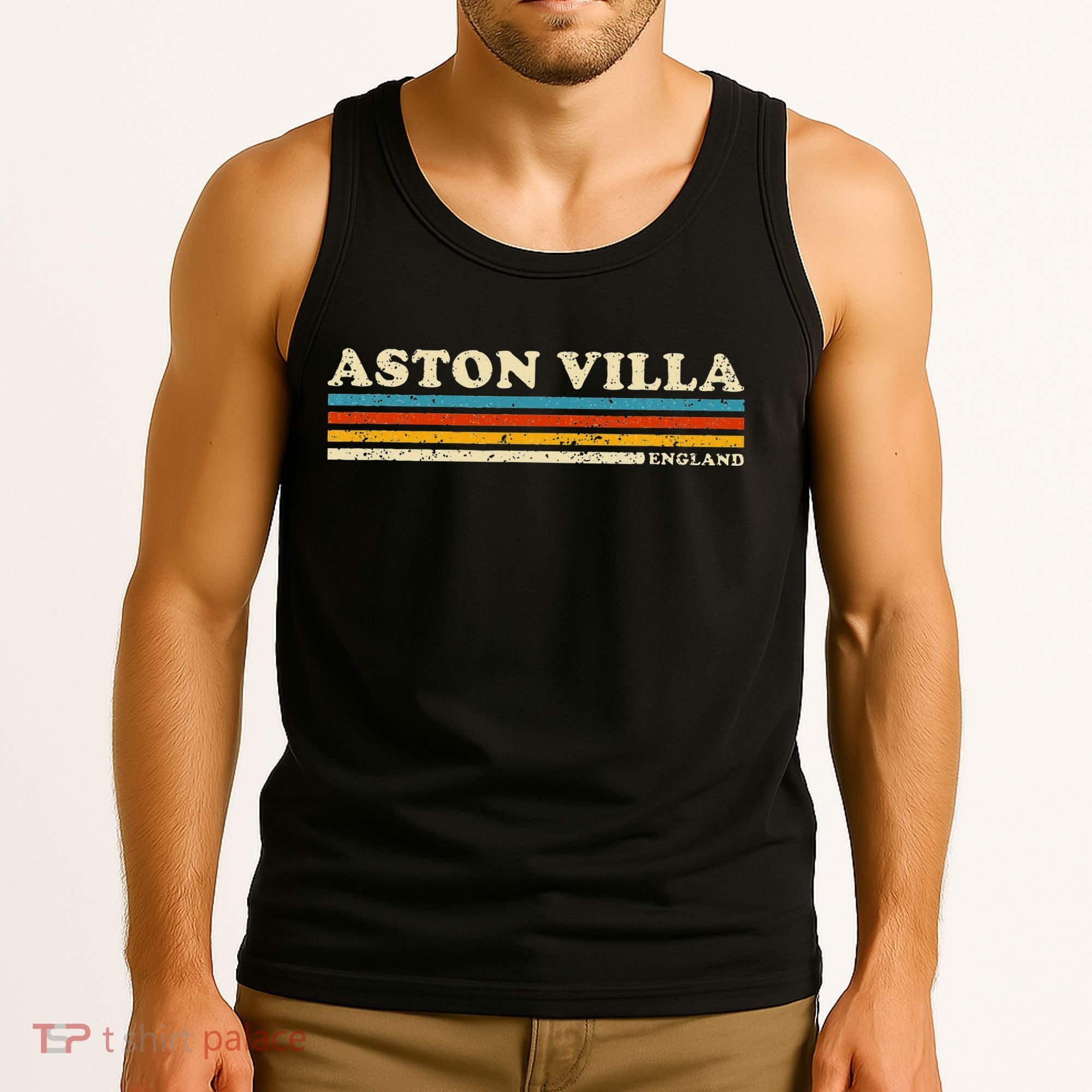 Retro Stripe Aston Villa Tank Top