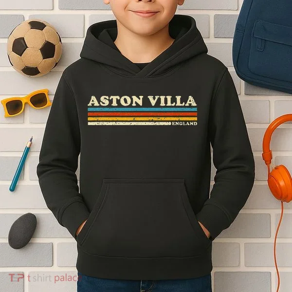Retro Stripe Aston Villa Kids Hoodie