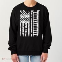 Railroad Spike American Flag Train Gift For Railway Workers Women's Sweatshirt thumb 0