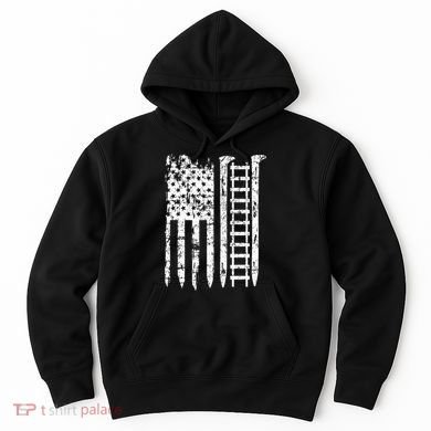Railroad Spike American Flag Train Gift For Railway Workers Hoodie