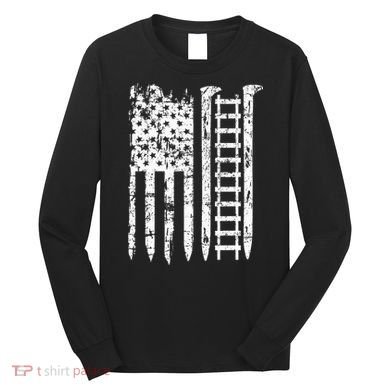Railroad Spike American Flag Train Gift For Railway Workers Long Sleeve Shirt