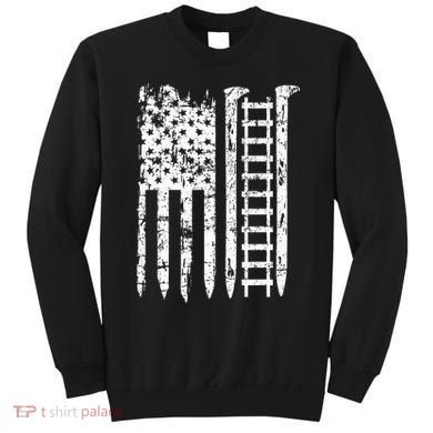 Railroad Spike American Flag Train Gift For Railway Workers Sweatshirt