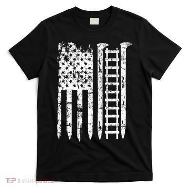 Railroad Spike American Flag Train Gift For Railway Workers T-Shirt
