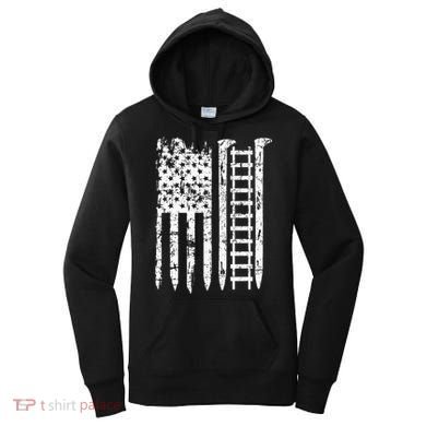 Railroad Spike American Flag Train Gift For Railway Workers Women's Hoodie