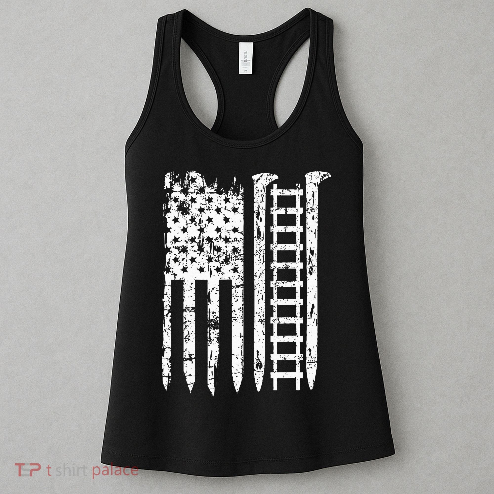 Railroad Spike American Flag Train Gift For Railway Workers Women's Tank Top