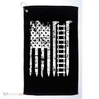Railroad Spike American Flag Train Gift For Railway Workers Golf Towel