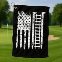 Railroad Spike American Flag Train Gift For Railway Workers Golf Towel thumb 1