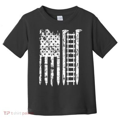 Railroad Spike American Flag Train Gift For Railway Workers Toddler T-Shirt