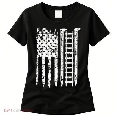 Railroad Spike American Flag Train Gift For Railway Workers Women's T-Shirt