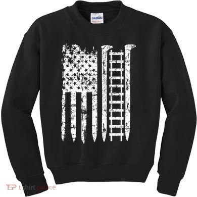 Railroad Spike American Flag Train Gift For Railway Workers Kids Sweatshirt