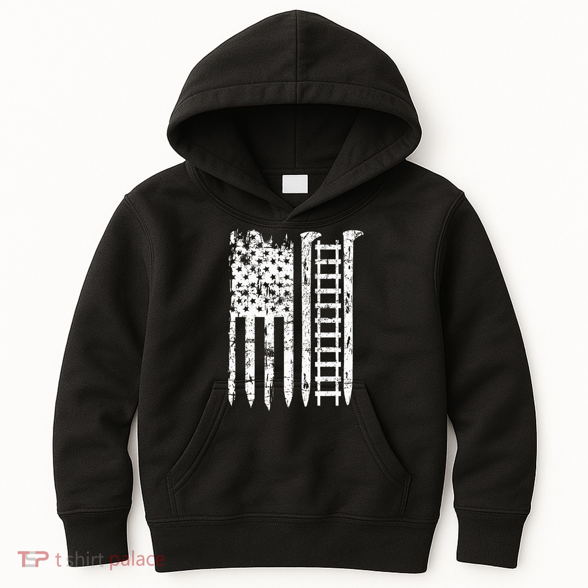 Railroad Spike American Flag Train Gift For Railway Workers Kids Hoodie