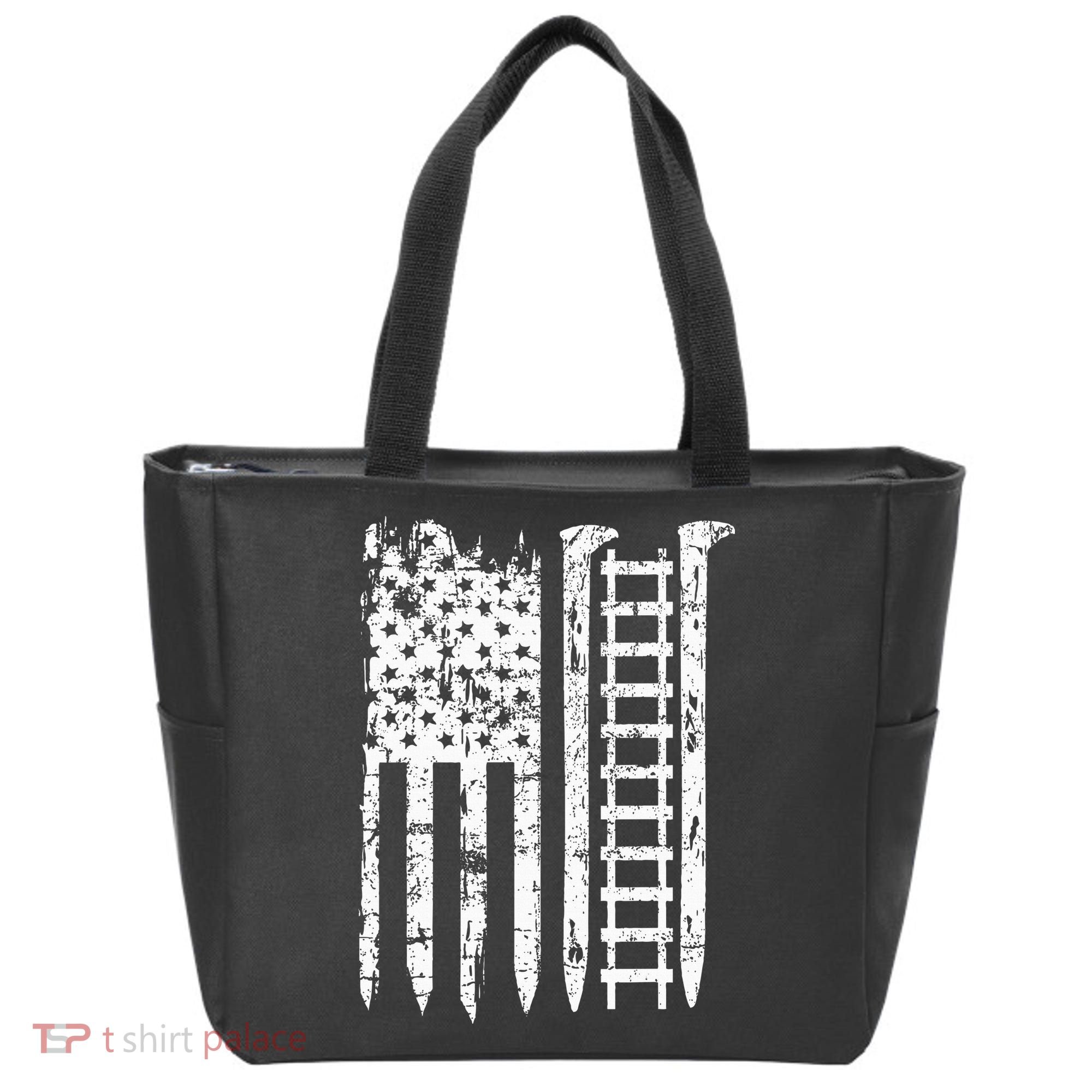Railroad Spike American Flag Train Gift For Railway Workers Tote Bag