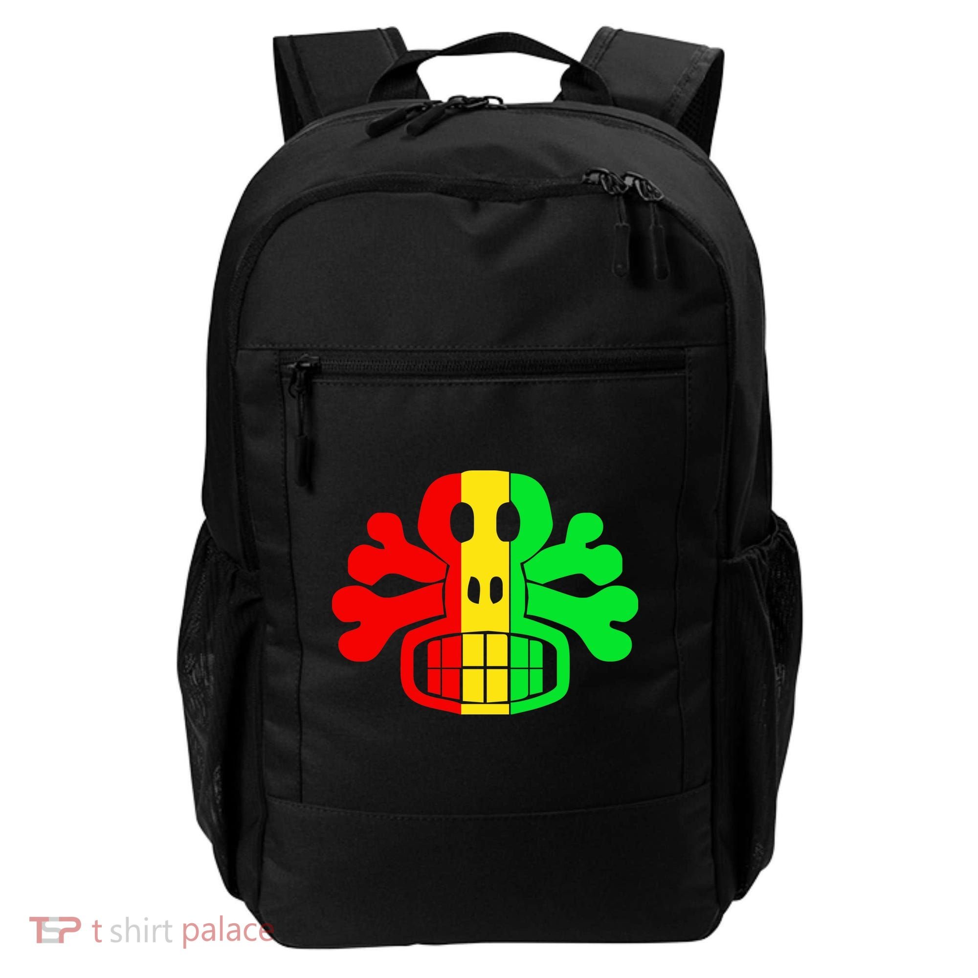 RASTA SKULL AND CROSSBONES Reggae Dub Club Rave Backpack